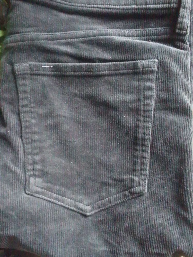 Gray Velvet Straight Leg Pants