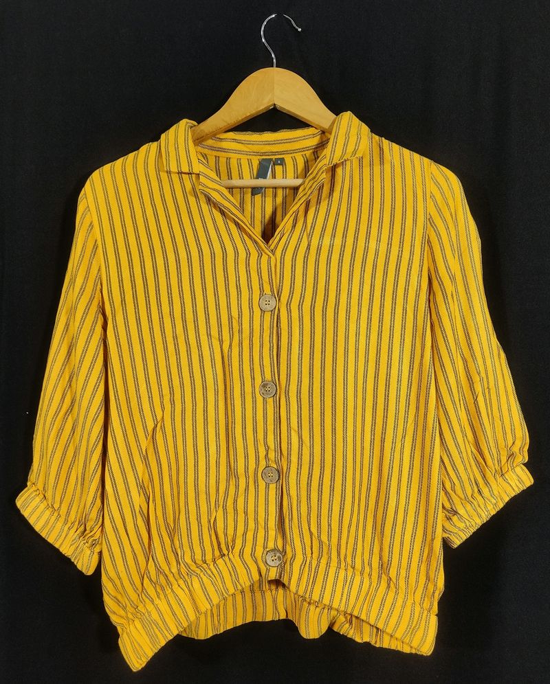 Yellow Striped Top. Classy Chic Look.