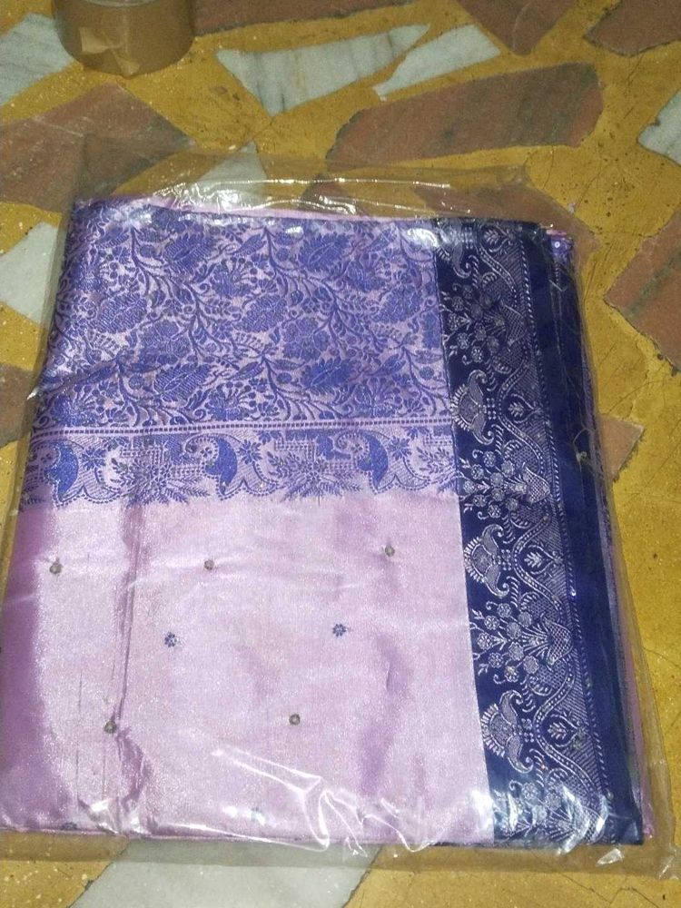 Elegant Lavender &amp; Blue Saree
