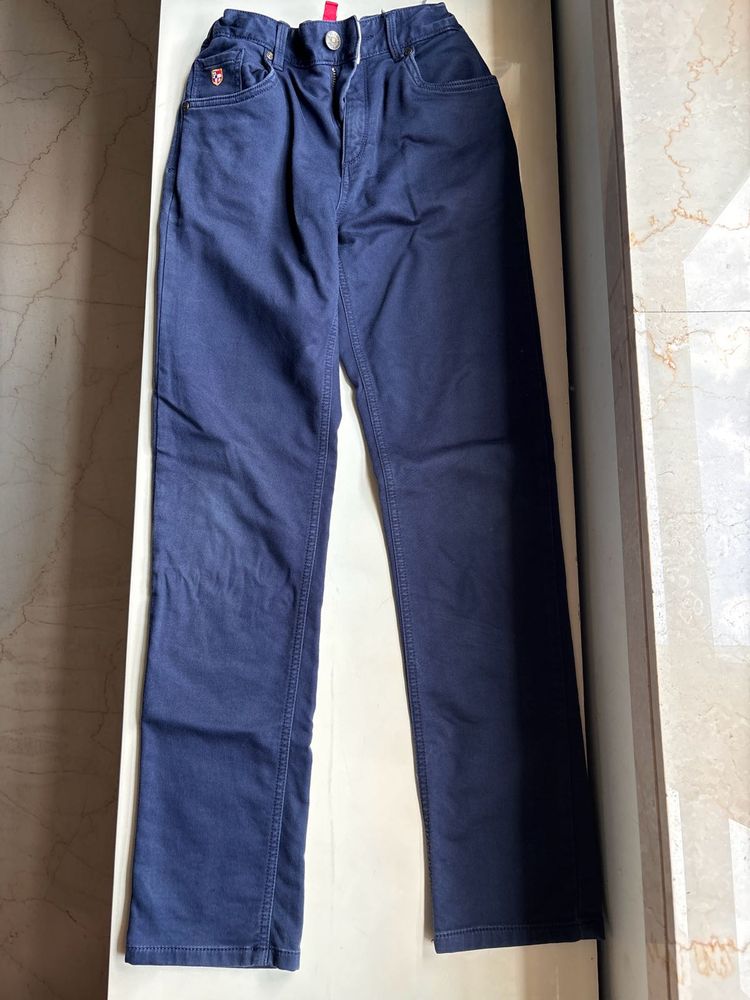 Navy Blue Straight Leg Jeans
