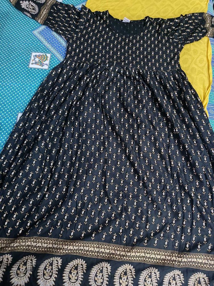 Elegant Black Printed Kurta