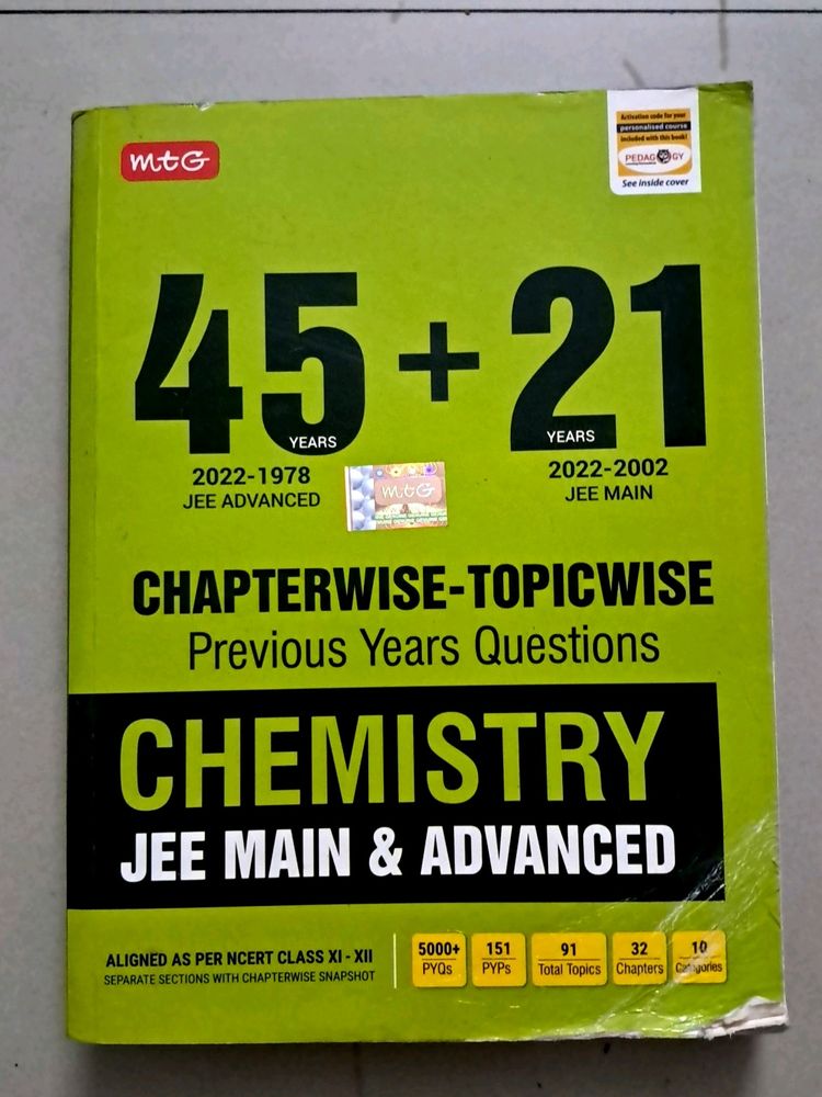 MTG CHEMISTRY CLASS 11+12 JEE MAIN ADV PYQS