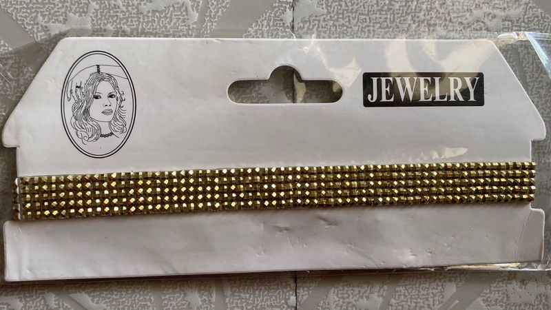 Golden Rhinestone Choker Necklace