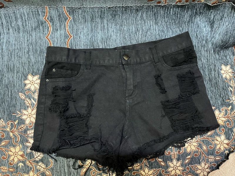Black Denim Shorts