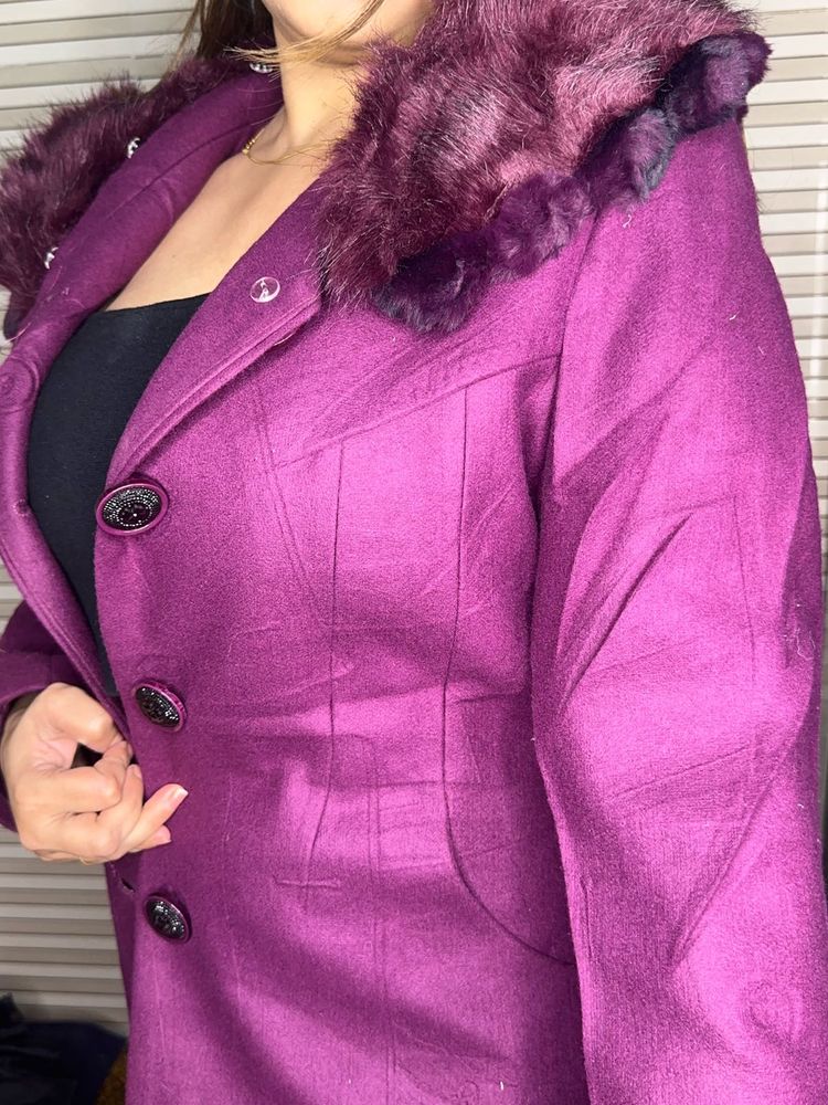 Elegant Purple Winter Coat