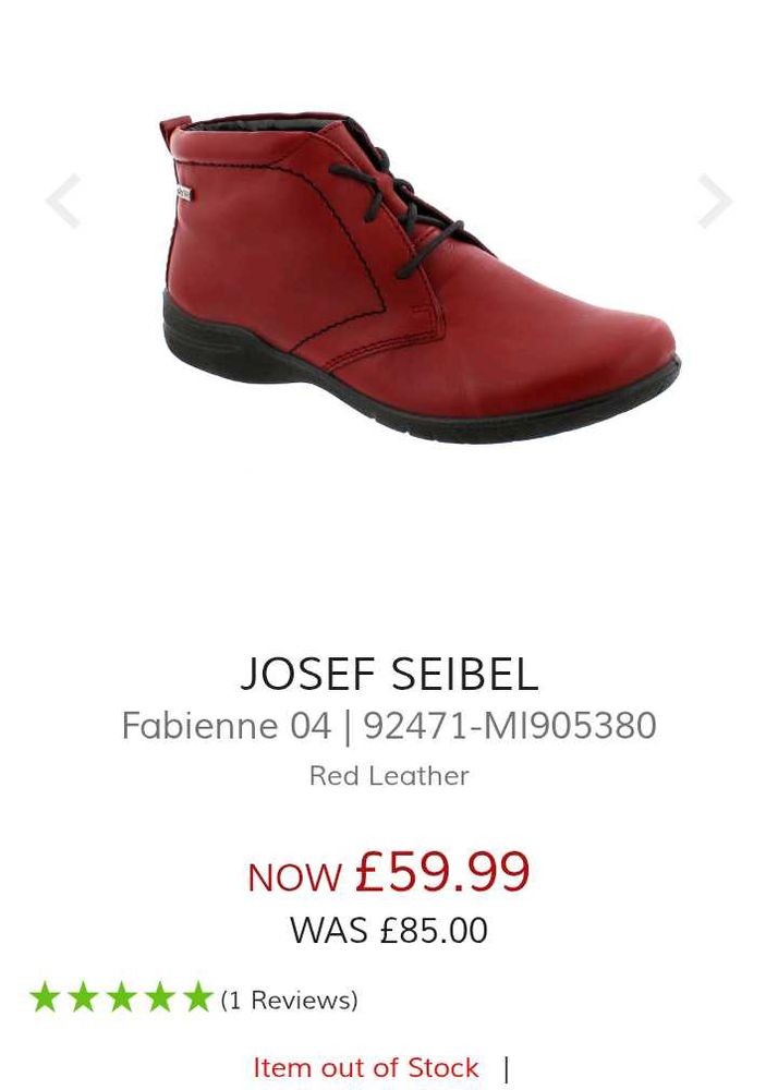 Josef Seibel Red Leather Ankle Boots