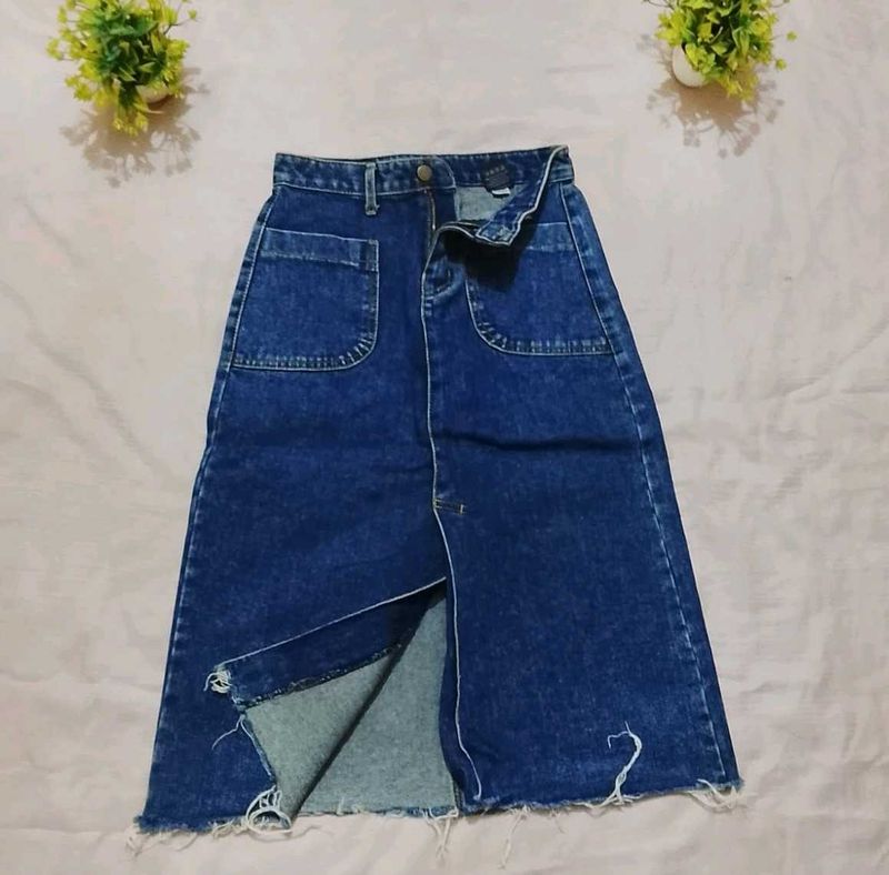Denim Midi Skirt