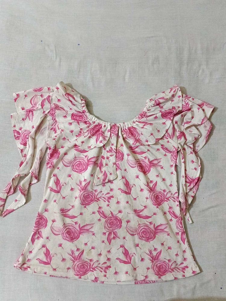 Floral Print Off-Shoulder Top