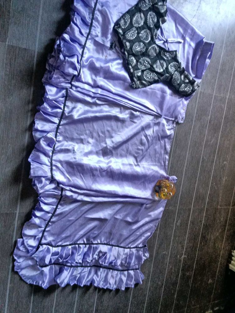 Lavender ready to wear Saree with Blouse