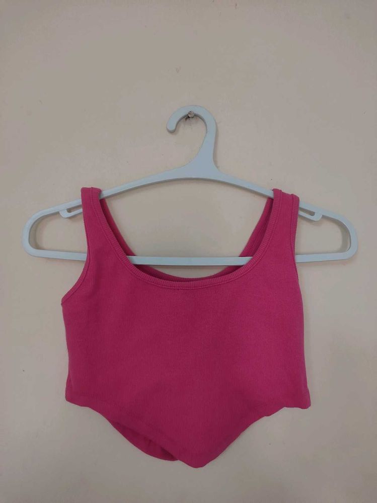 Dark Pink Crop Tank Top