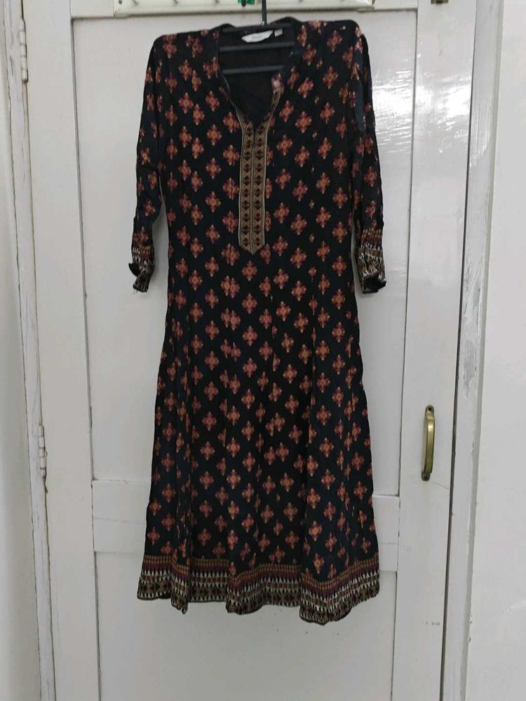 Elegant Black Printed Kurta