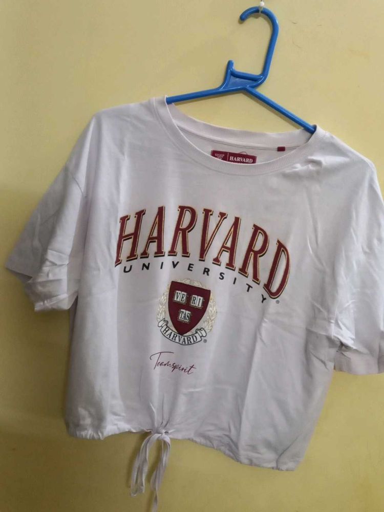 Trendy Harvard University Crop Top