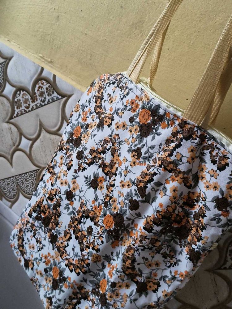 Floral Print Tote Bag