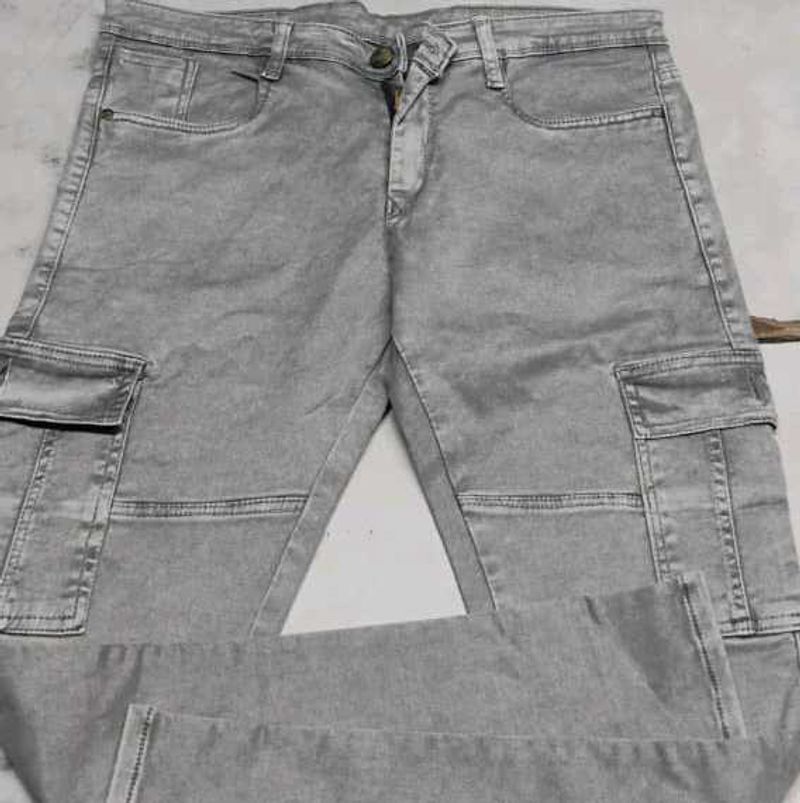 Gray Cargo Jeans