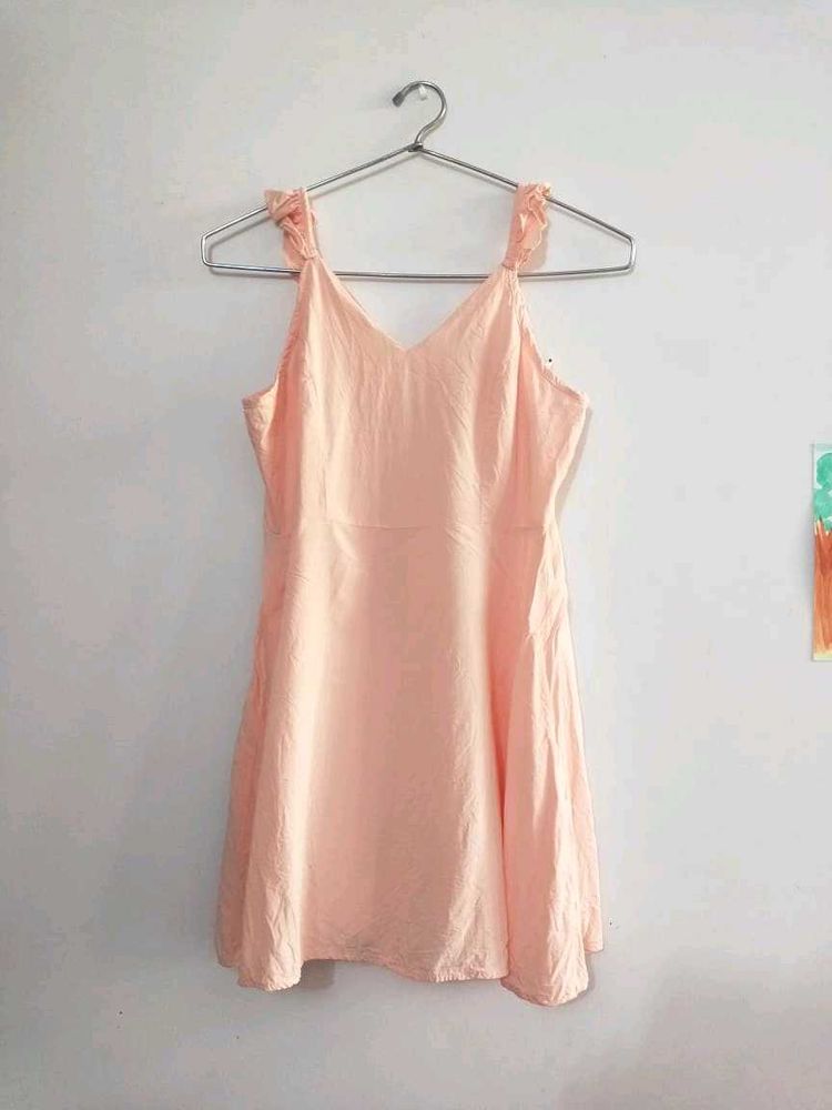 Peach Sundress with Ruffle Straps