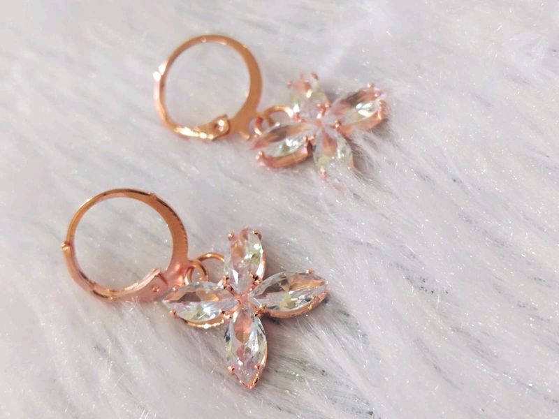 Cute Trendy Rose Gold Earrings