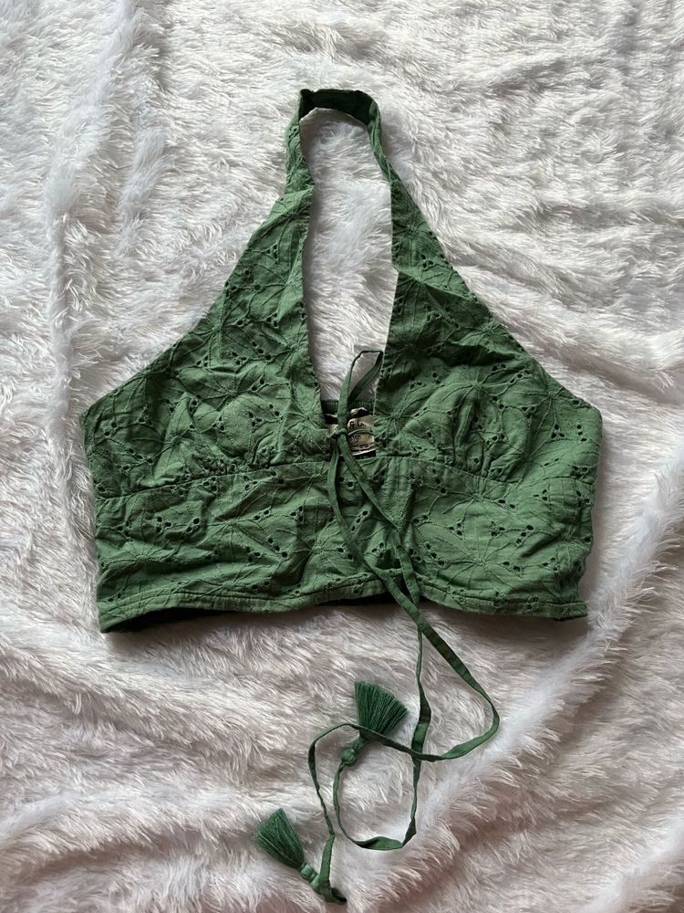 Cotton Halter Neck Top