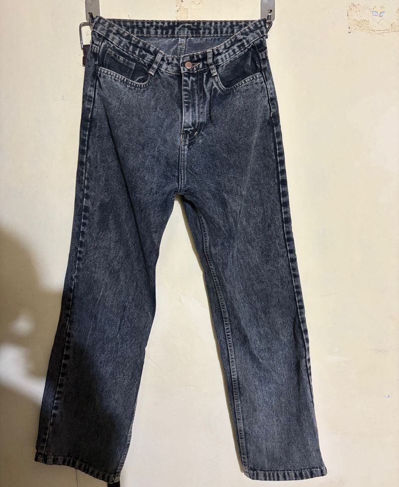 Acid Wash Wide Leg Jeans