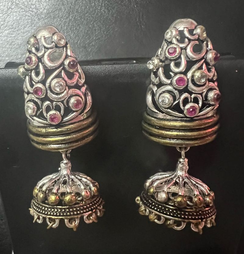 Silver Golden Jhumki
