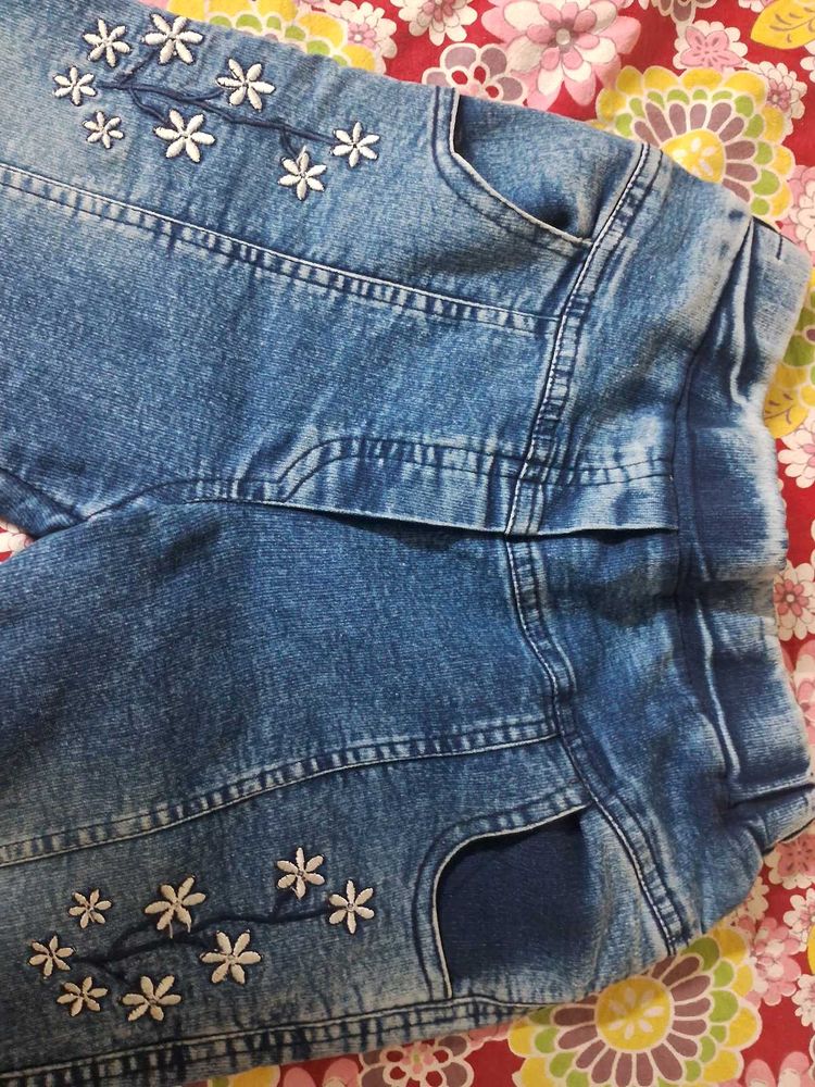 Floral Embroidered Jeans