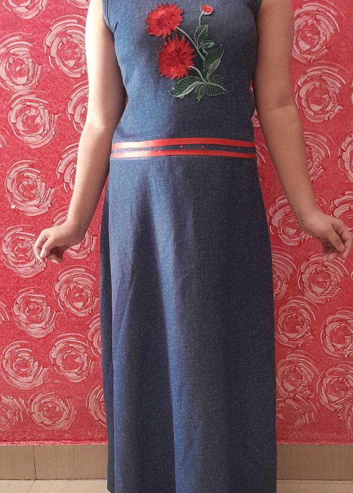 Blue Denim Gown