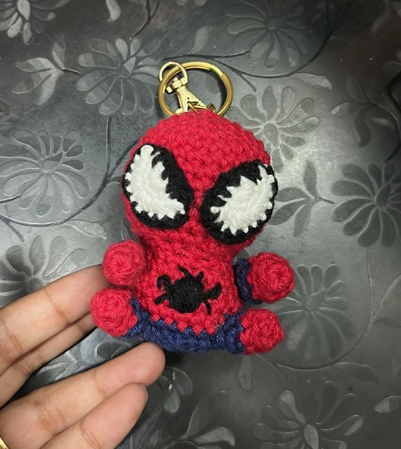 Spiderman Crochet Keychain
