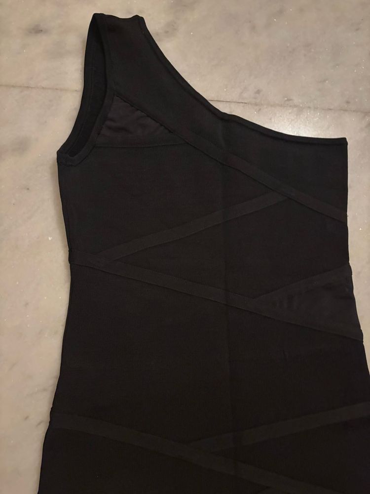 bebe Chic Black One-Shoulder Dress