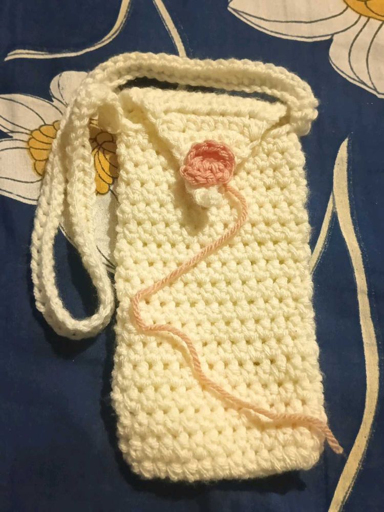 Crochet Sling Bag with Flower Detail
