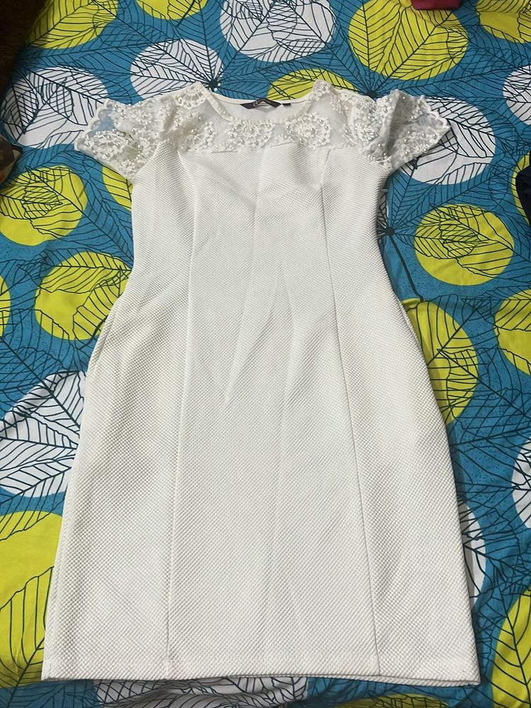 Beautiful White Beads Dress