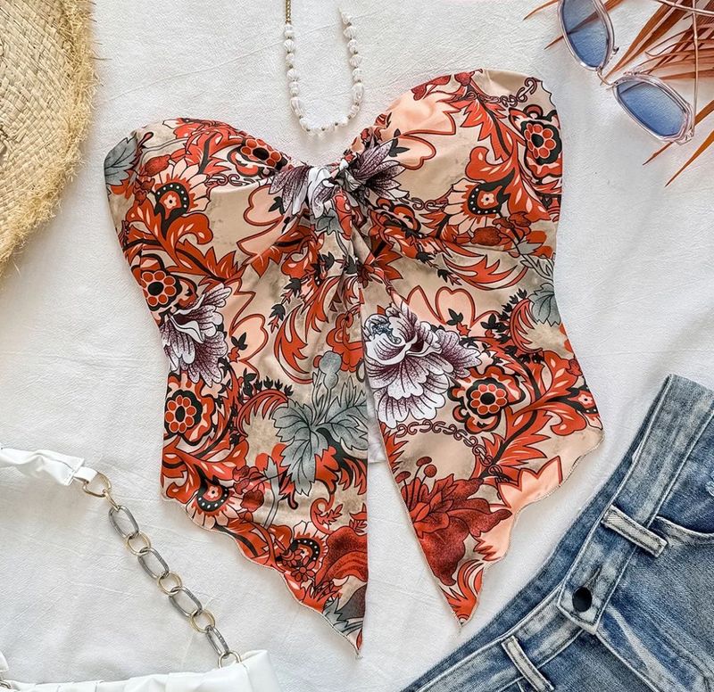 Multicolour floral high low top