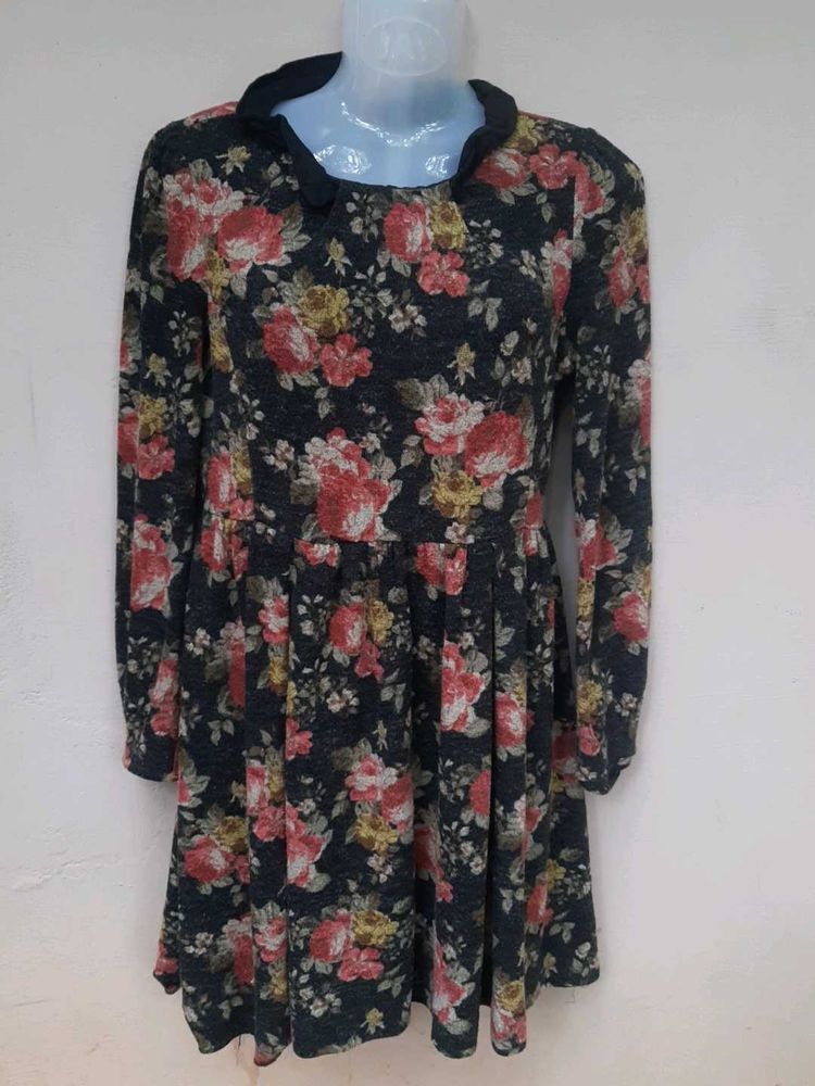 Floral Long Sleeve Mini Dress