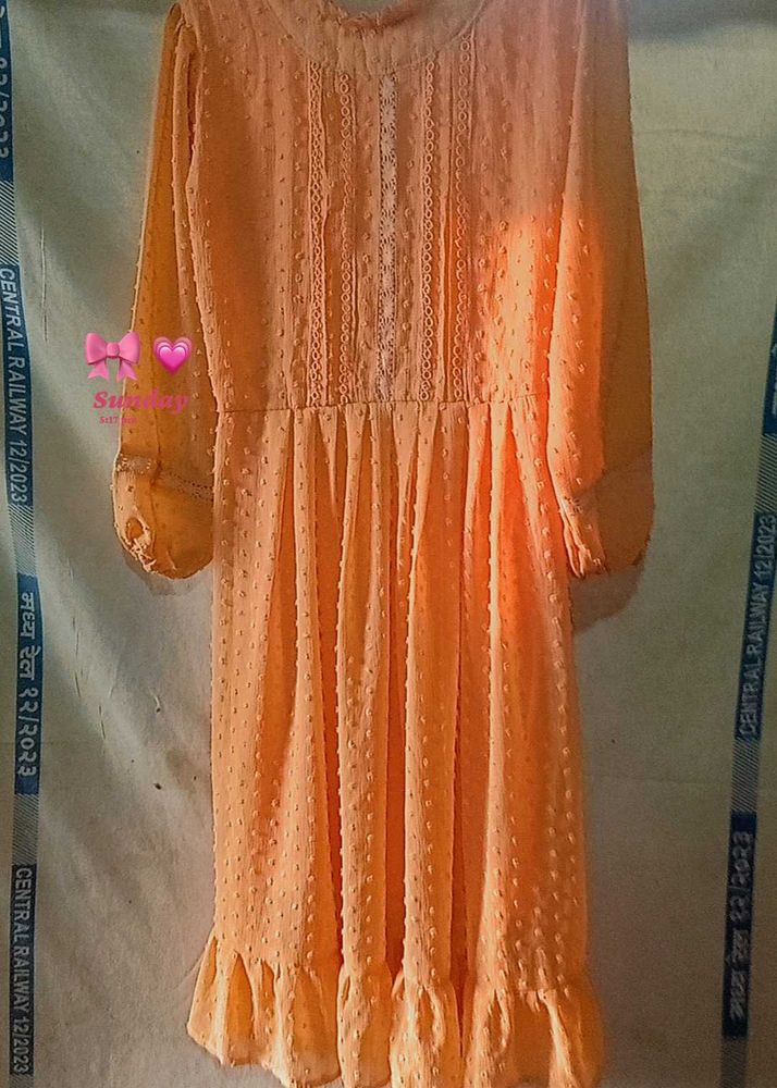Peach Midi Dress