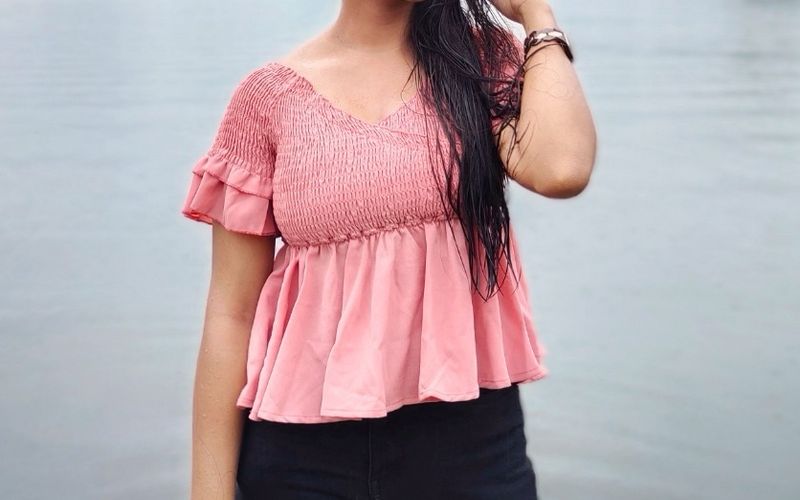 New Pink Peplum Top