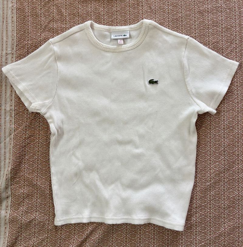 Lacoste Cotton Ribbed Kids Tshirt (fits women)