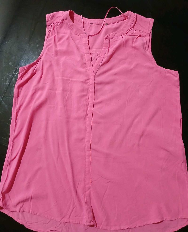 Summer Pink Half Shirt For Women