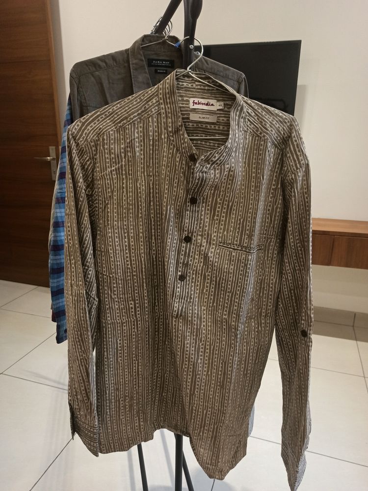 FabIndia Long Sleeve Kurta Style Shirt