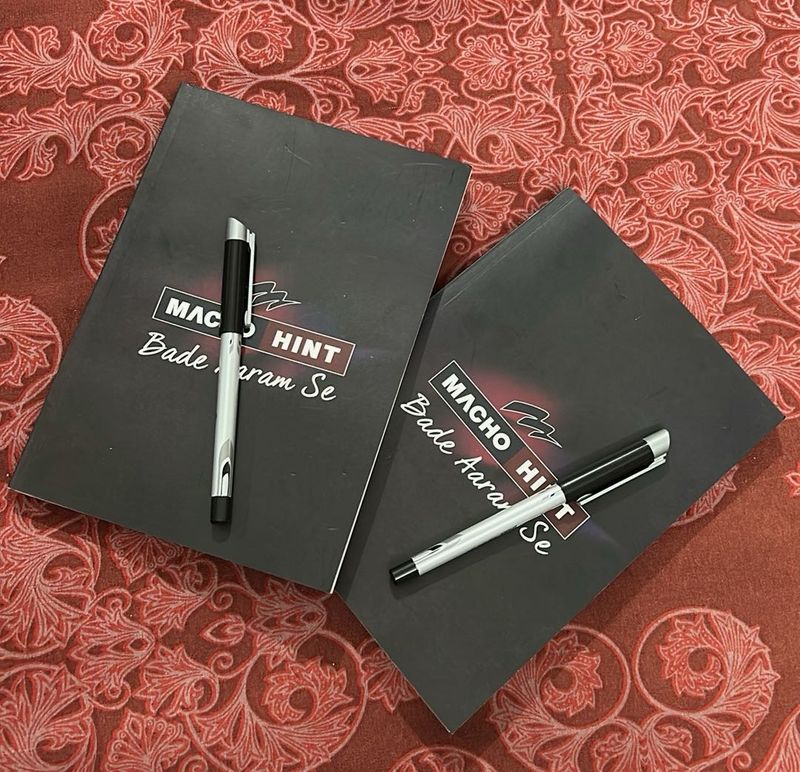 Macho Hint Notebooks And Pen (Set of 2)