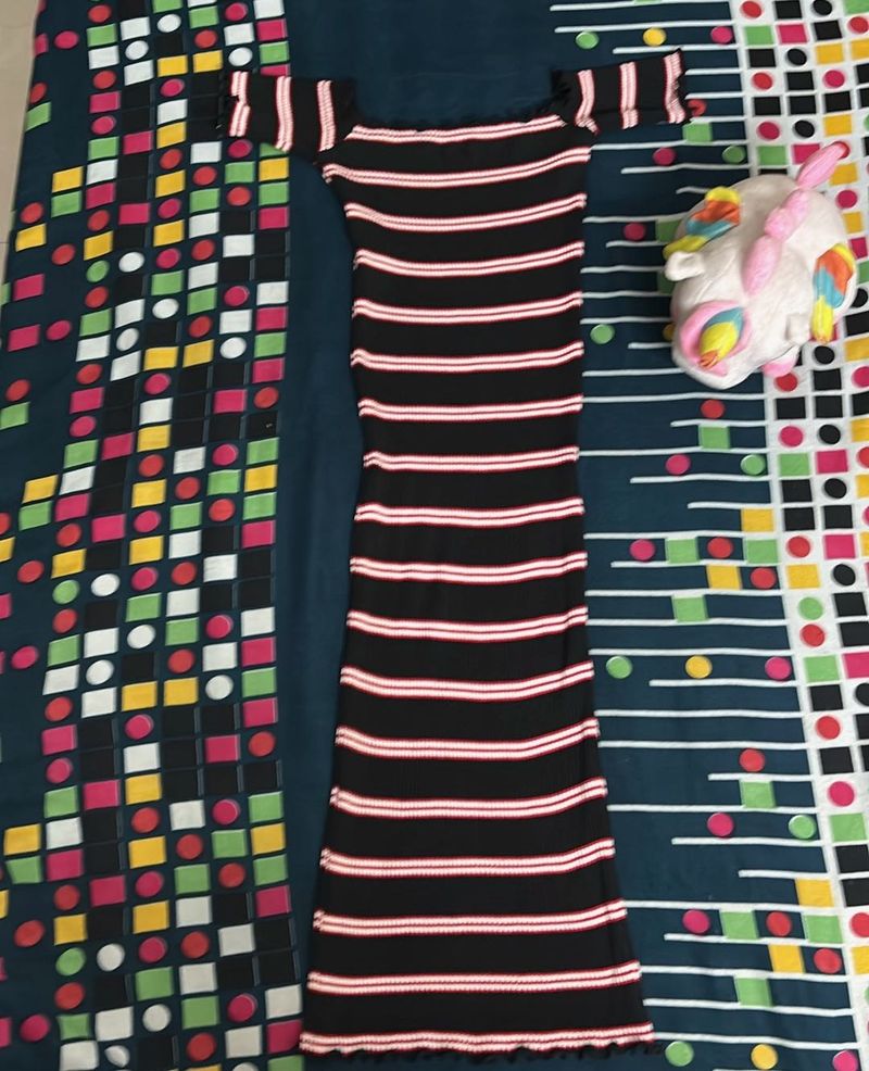 Striped Bodycon Midi Dress