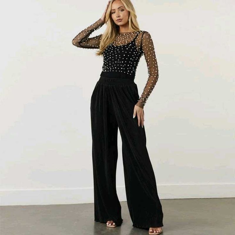 BLACK SHIMMER MESH TOP