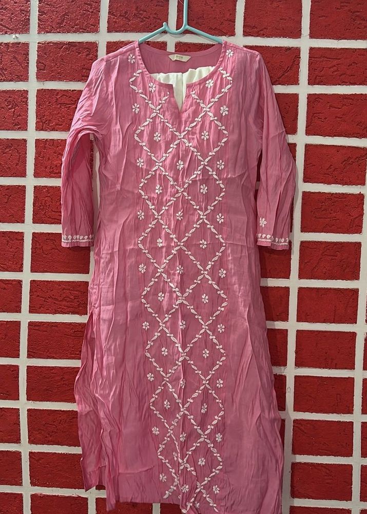 Pink Embroidered Kurta set