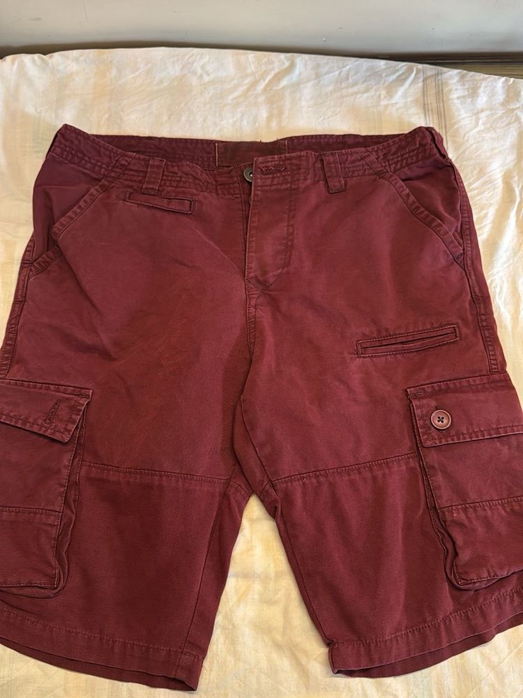 Maroon Cargo Shorts