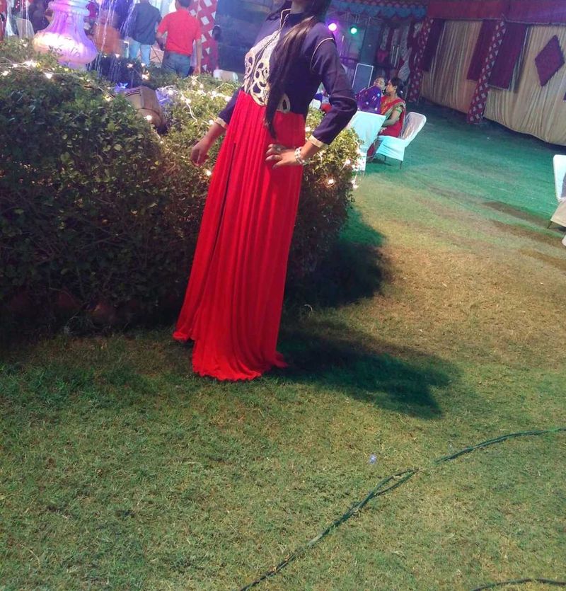 Elegant Rust Maxi Dress with front slit