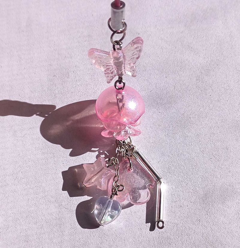 pink jellyfish phone charms