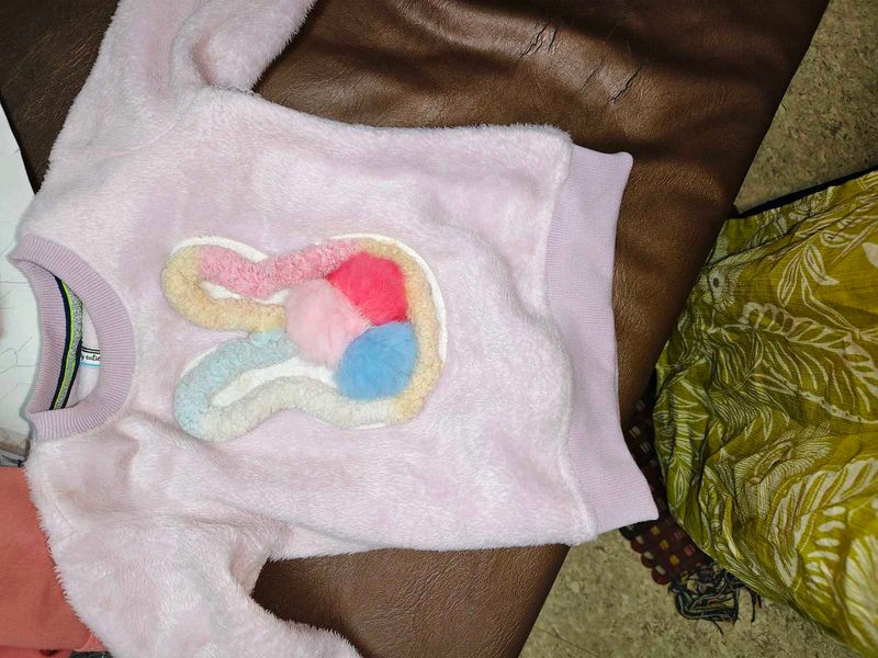 2 Cute Pink Bunny Sweatshirt