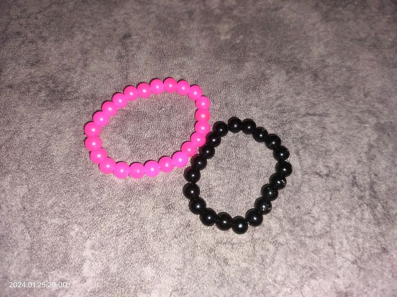 Black And Pink Bracelet Combo