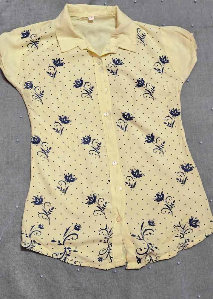 Half Sleeve  Yellow Shirt