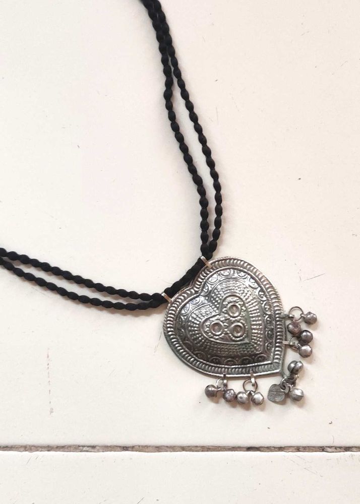 Heart Jingle Cord Necklace