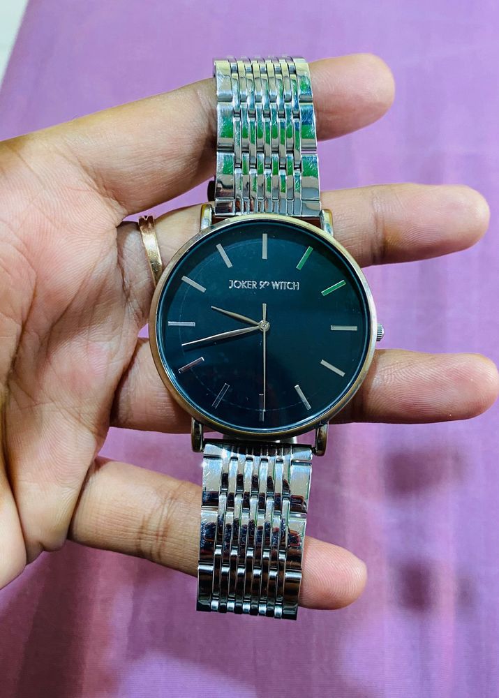 Women Silver Joker &amp; Witch Watch