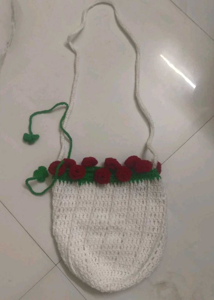 Handmade Drawstring Rose Slingbag