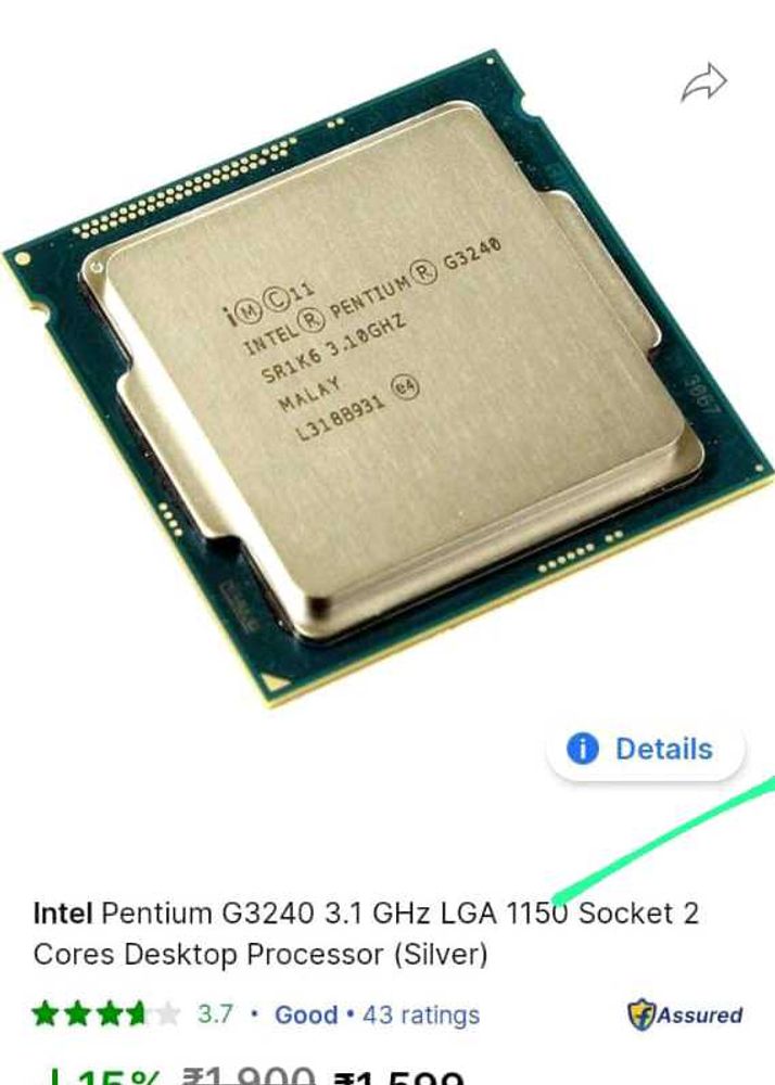 50% Off 💥🔥🔥Intel Pentium G3240 CPU
